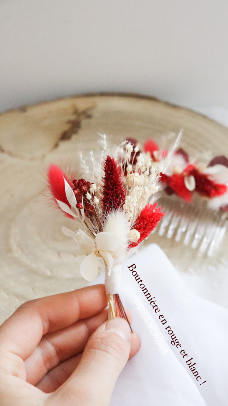 Boutonnière fleurs séchées