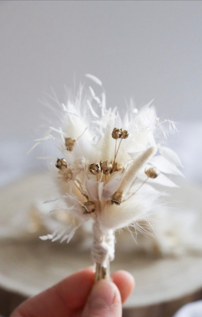 Boutonnière fleurs séchées