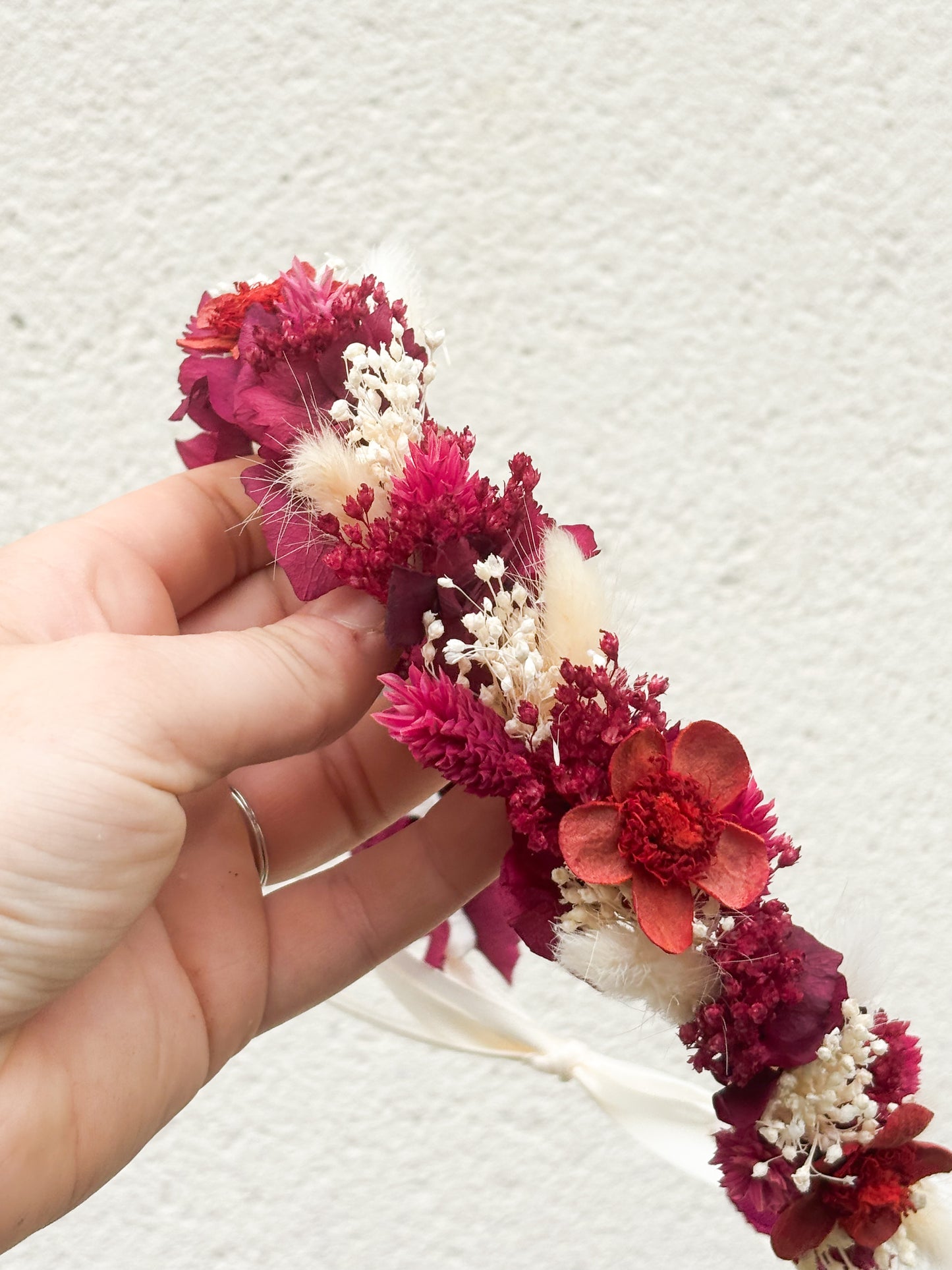 Couronne en fleurs séchées et stabilisés pour enfant