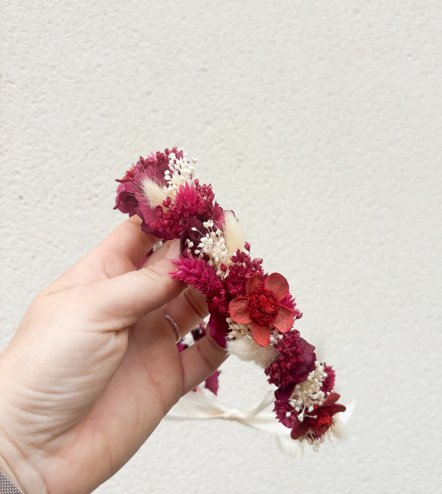 Couronne en fleurs séchées et stabilisés pour enfant